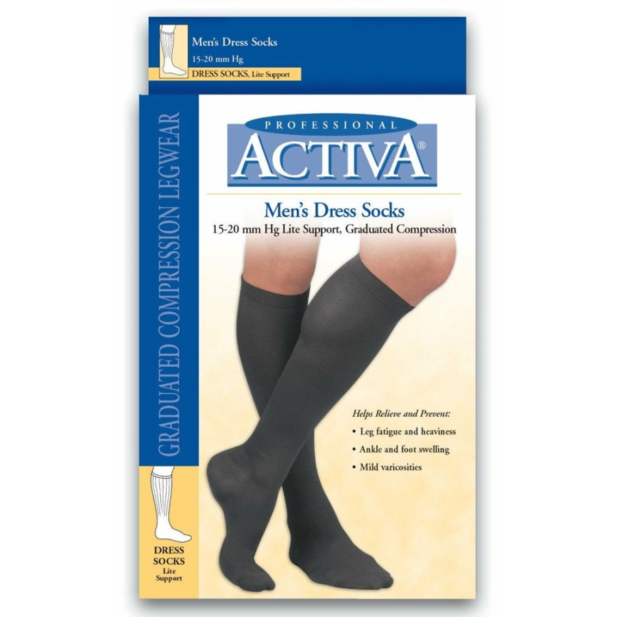 Men Activa | Activa Men'S Dress 15-20 Mmhg Knee High White