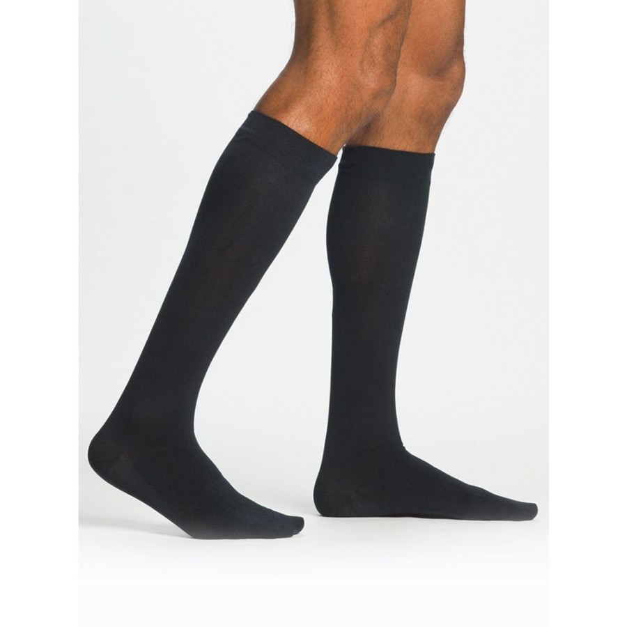 Travel Socks & Stockings Sigvaris | Sigvaris Sea Island Cotton Men'S Knee High 15-20 Mmhg