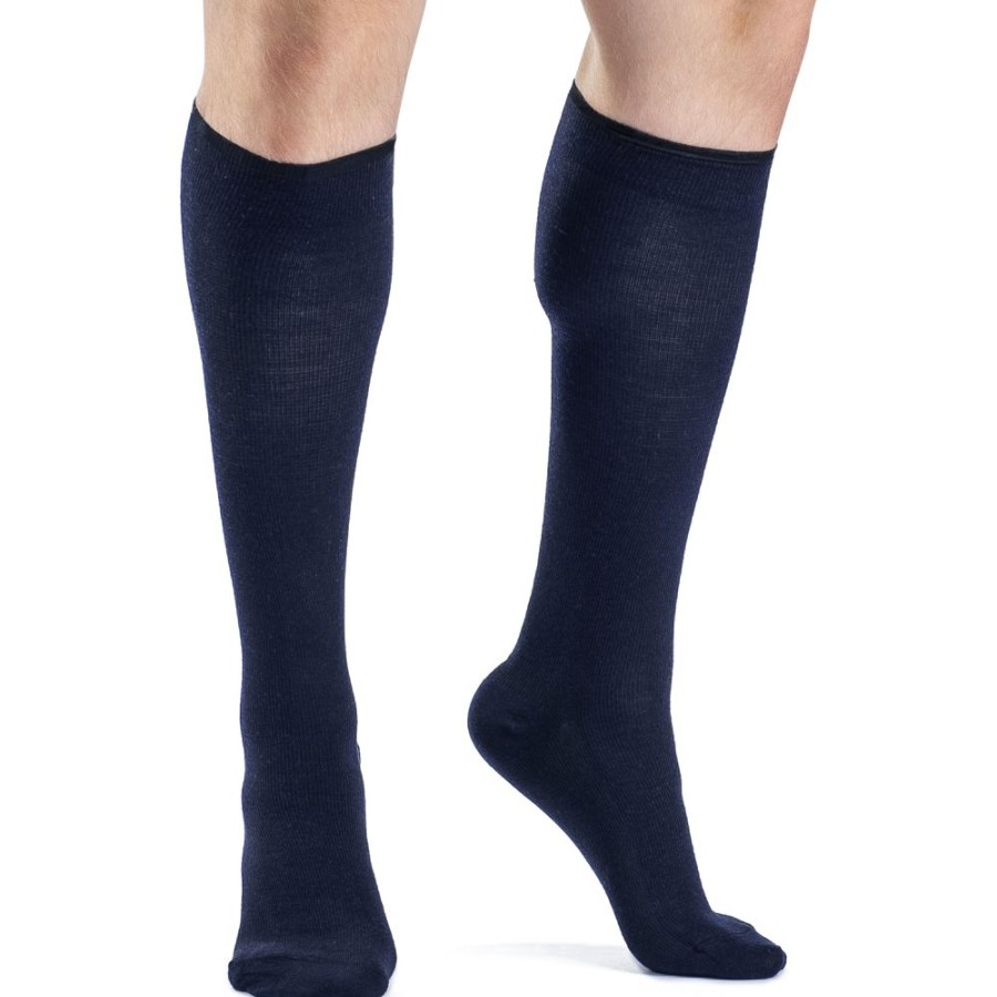 Travel Socks & Stockings Sigvaris | Sigvaris All-Season Merino Wool Men'S Knee High 15-20 Mmhg