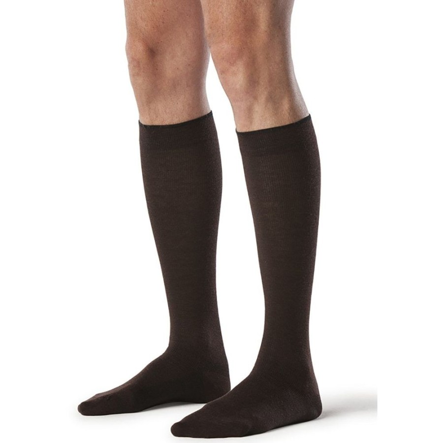 Travel Socks & Stockings Sigvaris | Sigvaris All-Season Merino Wool Men'S Knee High 15-20 Mmhg