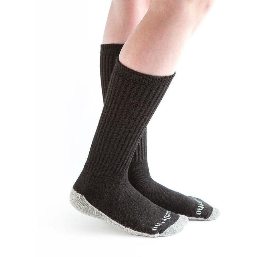 Wide & Full Calf Doc Ortho | Doc Ortho Ultra Soft Silver Diabetic Crew Socks, 2 Pairs Black