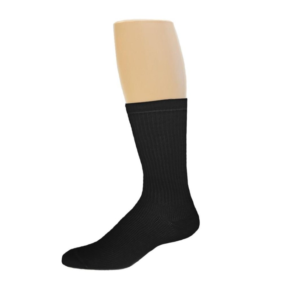 Men Actifi | Actifi Truly Soft 8-15 Mmhg Diabetic Crew Socks Black