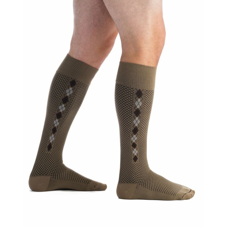 Men EvoNation | Evonation Patterns Mini Argyle 15-20 Mmhg Knee High