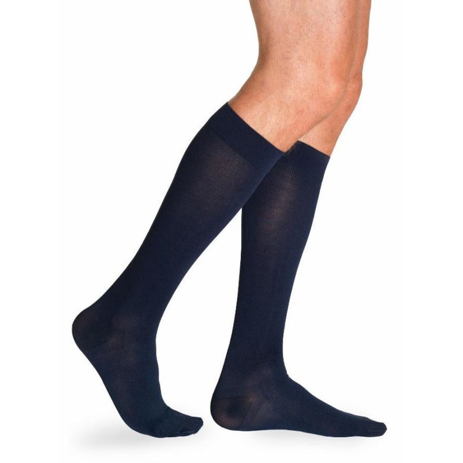 Men Sigvaris | Sigvaris Cotton Men'S Knee High 30-40 Mmhg