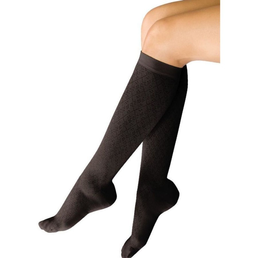 Wide & Full Calf Therafirm | Therafirmlight® Women'S Knee High 10-15 Mmhg, Diamond Black