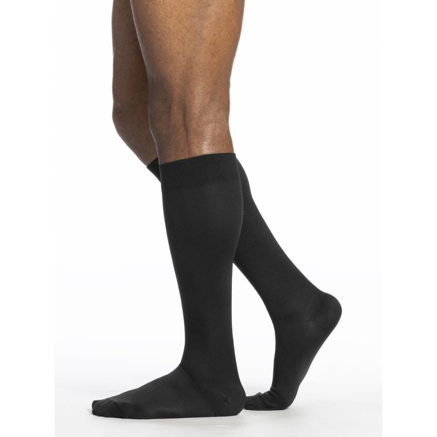 Knee High W/ Silicone Sigvaris | Sigvaris Microfiber Men'S Knee High 30-40 Mmhg W/ Silicone Beaded Grip-Top