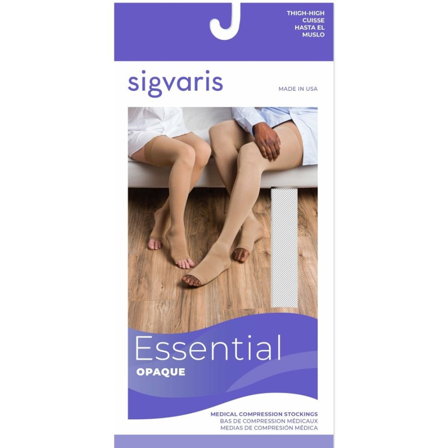 Chaps Sigvaris | Sigvaris Opaque Thigh High 20-30 Mmhg, Open Toe W/ Waist Attachment