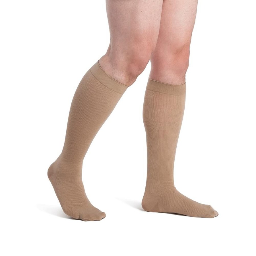 Men Sigvaris | Dynaven Opaque Ribbed Men'S Knee High 30-40 Mmhg