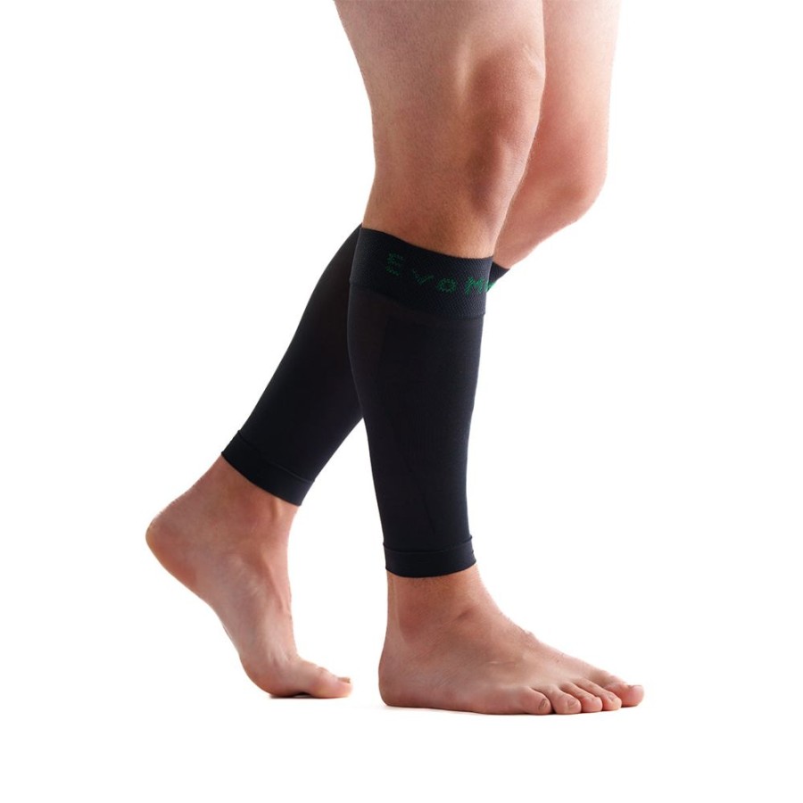 Men EvoNation | Evonation Athletic 10-25 Mmhg Calf Sleeves Black