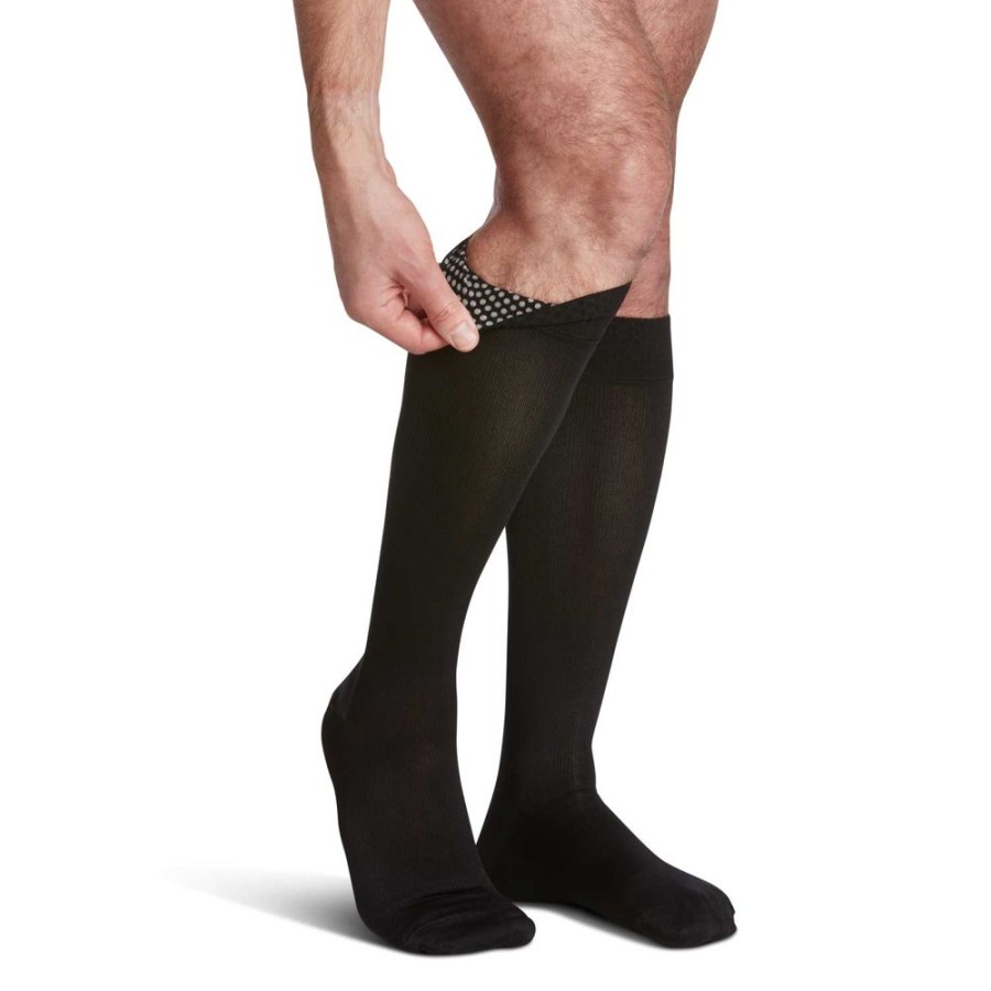 Knee High W/ Silicone Sigvaris | Sigvaris Microfiber Men'S Knee High 20-30 Mmhg W/ Silicone Beaded Grip-Top