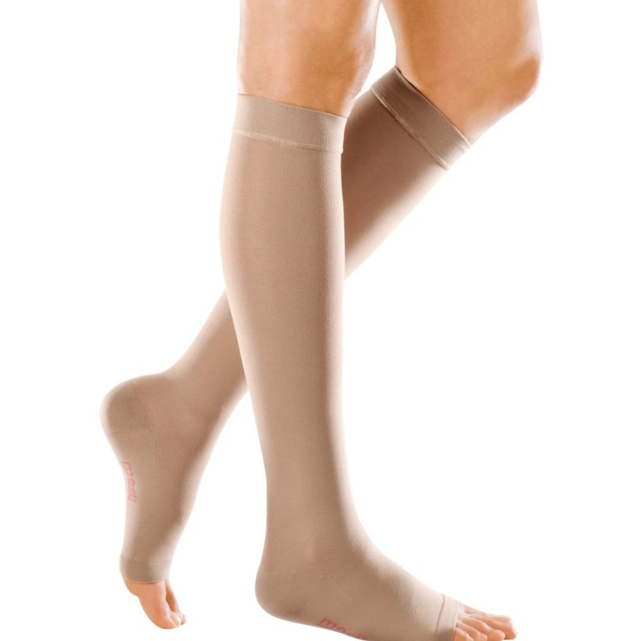 Wide & Full Calf Mediven | Mediven Forte Knee High 30-40 Mmhg, Open Toe Caramel