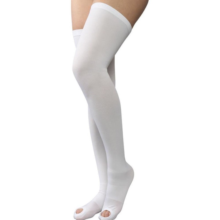 Anti-Embolism Stockings Therafirm | Therafirm® Anti-Embolism Thigh High 18 Mmhg W/ Inspection Toe White