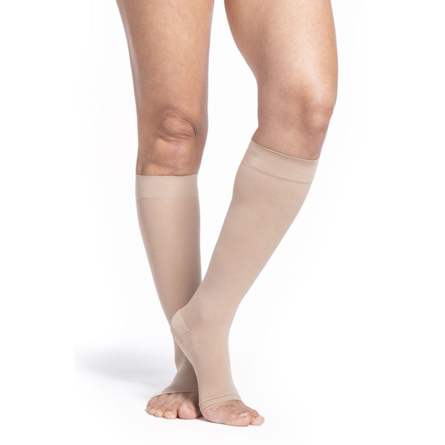 Wide & Full Calf Sigvaris | Sigvaris Sheer Women'S Knee High 15-20 Mmhg, Open Toe