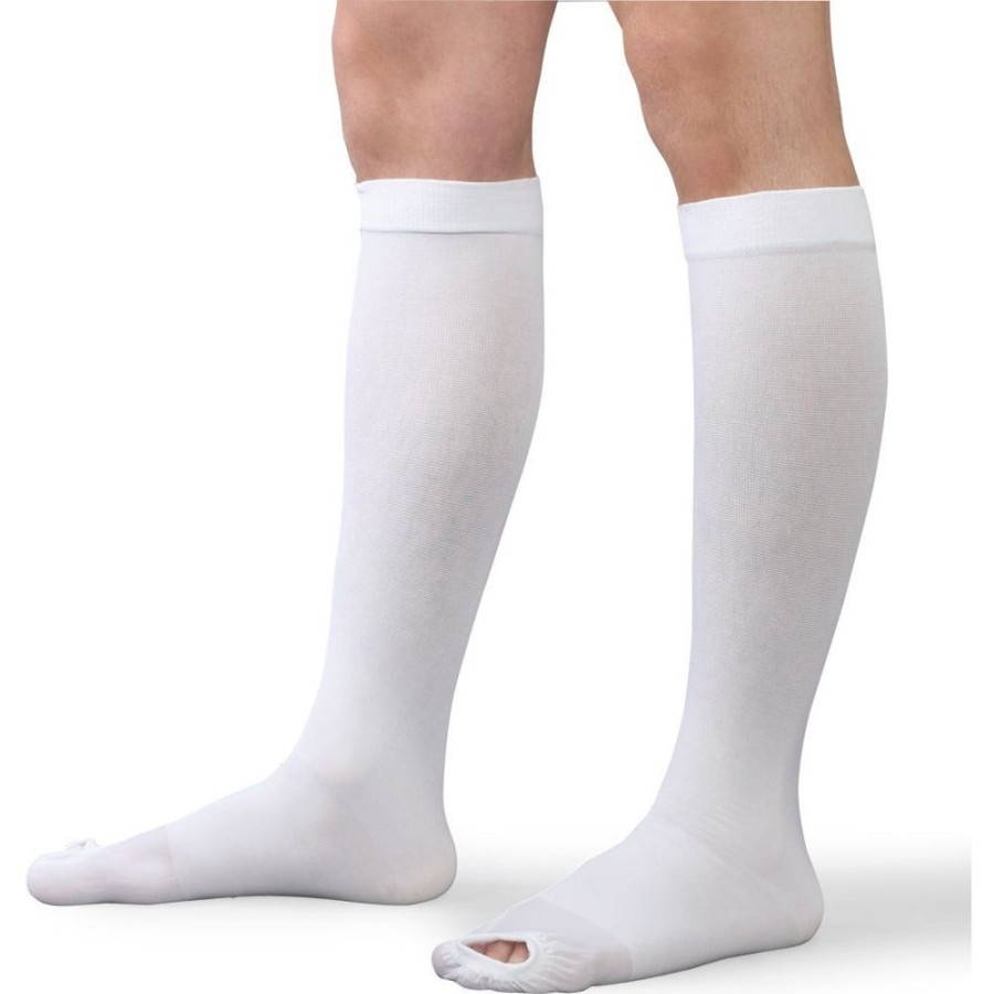 Anti-Embolism Stockings Therafirm | Therafirm® Anti-Embolism Knee High 18 Mmhg W/ Inspection Toe White