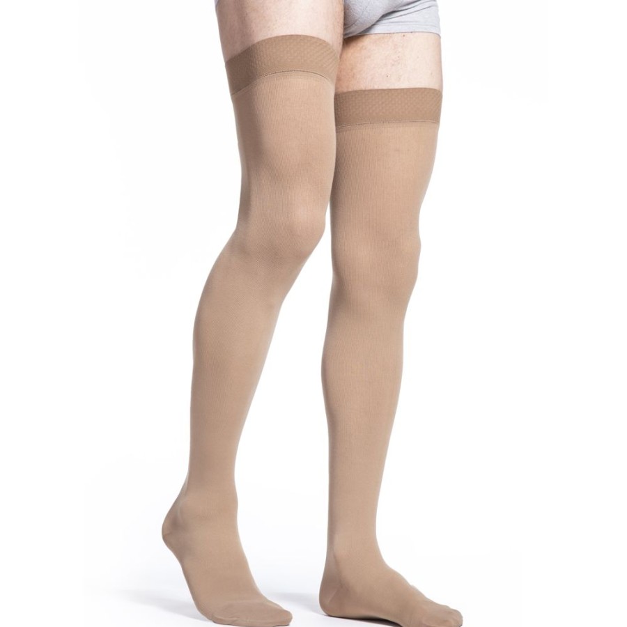 Men Sigvaris | Sigvaris Cotton Men'S Thigh High 30-40 Mmhg