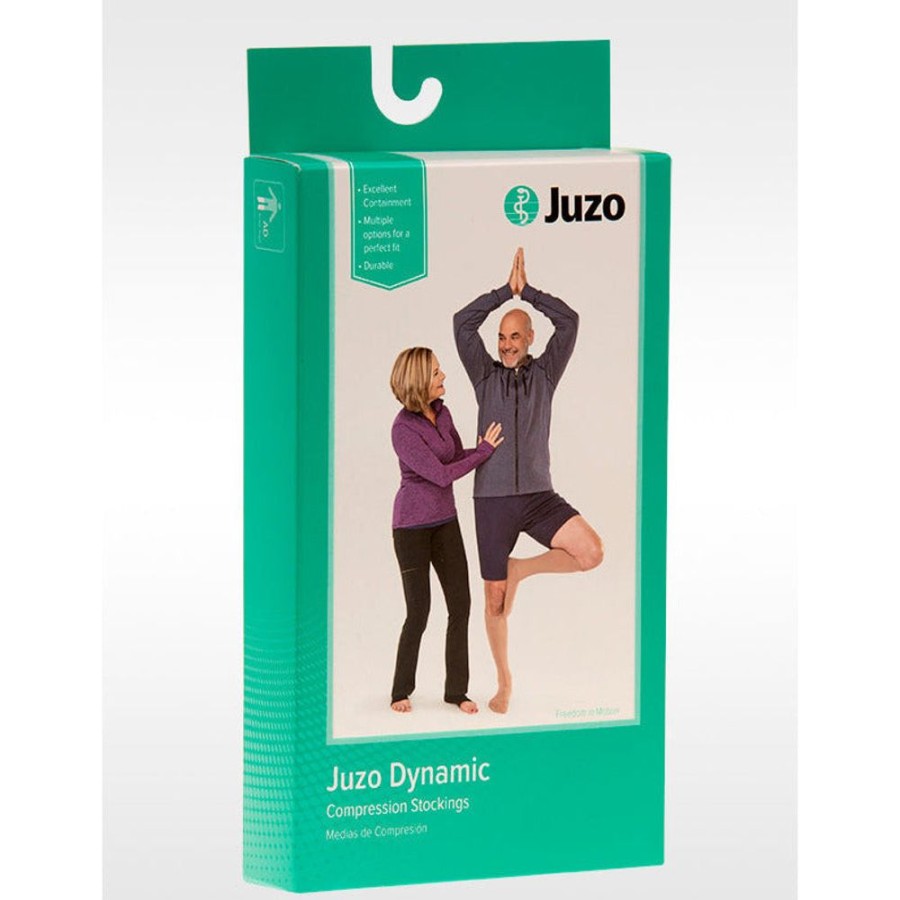 Chaps Juzo | Juzo Dynamic Thigh High 30-40 Mmhg W/ Hip Attachment, Open Toe Beige