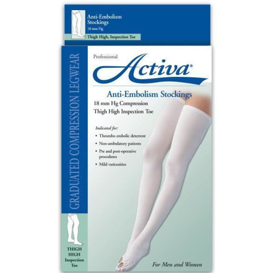 Anti-Embolism Stockings Activa | Activa Anti-Embolism 18 Mmhg Thigh High W/ Inspection Toe White