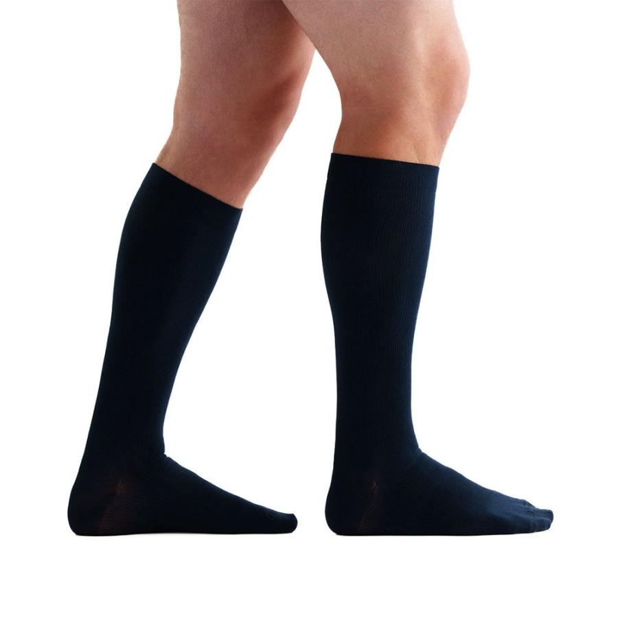 Men EvoNation | Evonation Men'S Classic Ribbed 20-30 Mmhg Knee High