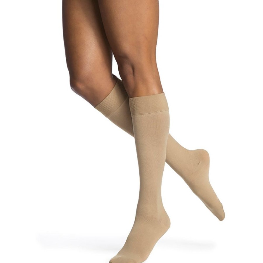 Wide & Full Calf Sigvaris | Sigvaris Opaque Women'S Knee High 20-30 Mmhg W/ Silicone Band Grip-Top