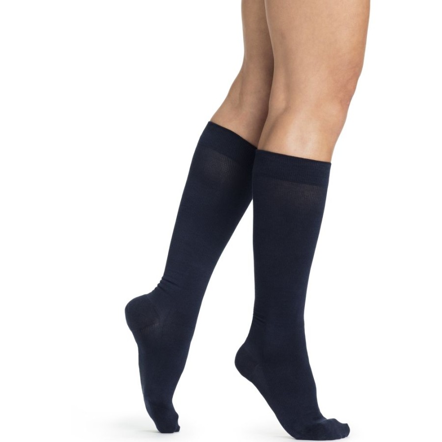 Travel Socks & Stockings Sigvaris | Sigvaris Sea Island Cotton Women'S Knee High 15-20 Mmhg