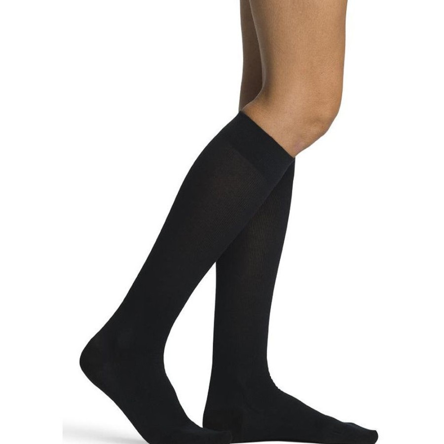 Travel Socks & Stockings Sigvaris | Sigvaris Sea Island Cotton Women'S Knee High 15-20 Mmhg