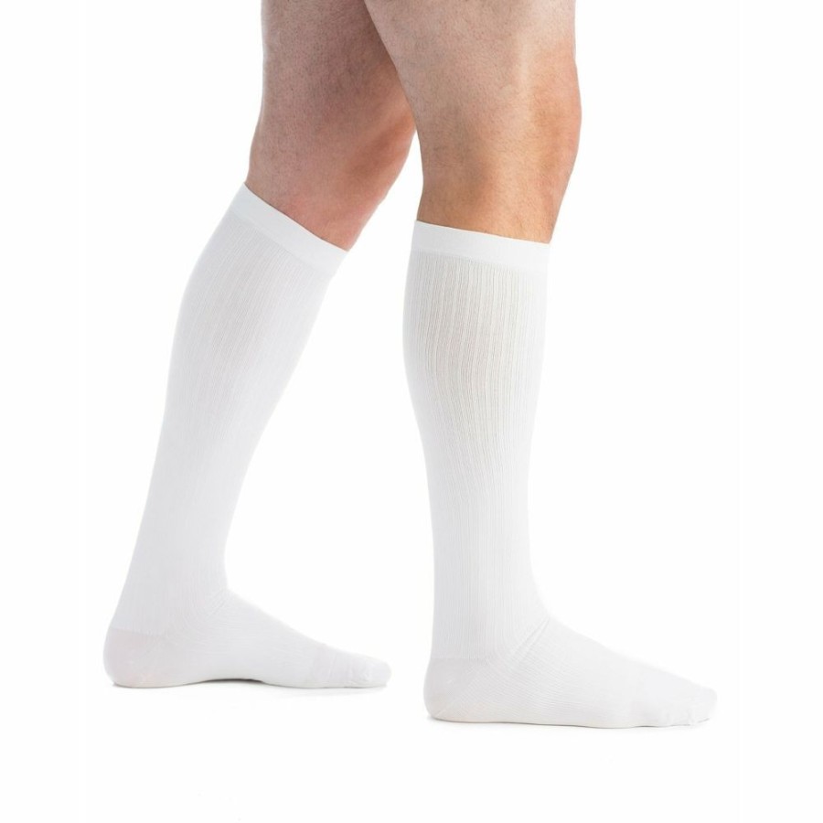 Men EvoNation | Evonation Men'S Classic Ribbed 30-40 Mmhg Knee High