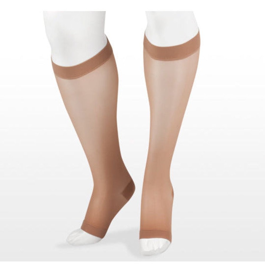 Wide & Full Calf Juzo | Juzo Naturally Sheer Knee High 15-20 Mmhg, Open Toe