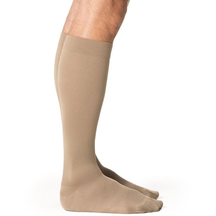 Travel Socks & Stockings Sigvaris | Sigvaris Microfiber Men'S Knee High 15-20 Mmhg