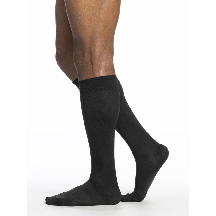 Travel Socks & Stockings Sigvaris | Sigvaris Microfiber Men'S Knee High 15-20 Mmhg