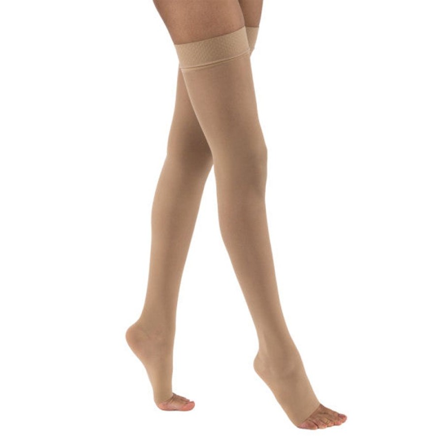 Wide & Full Calf Jobst | Jobst® Ultrasheer Women'S Thigh High 30-40 Mmhg W/ Dotted Silicone Top Band, Open Toe Natural