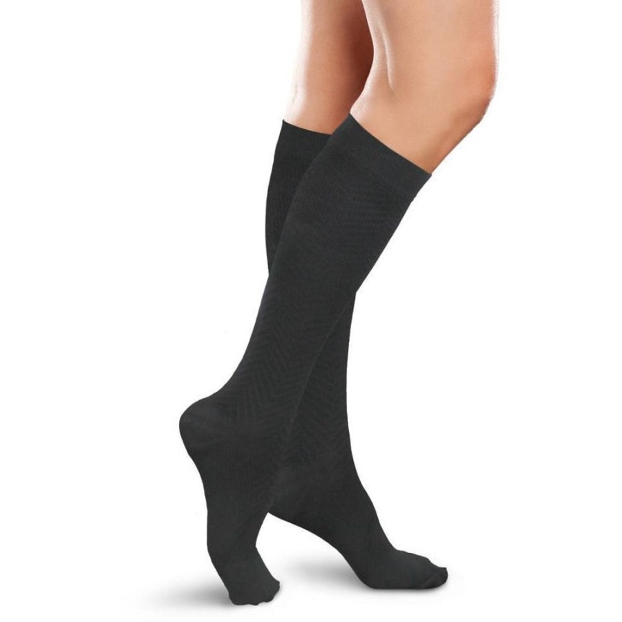 Travel Socks & Stockings Therafirm | Therafirm® Ease Opaque Women'S Knee High 15-20 Mmhg, Chevron