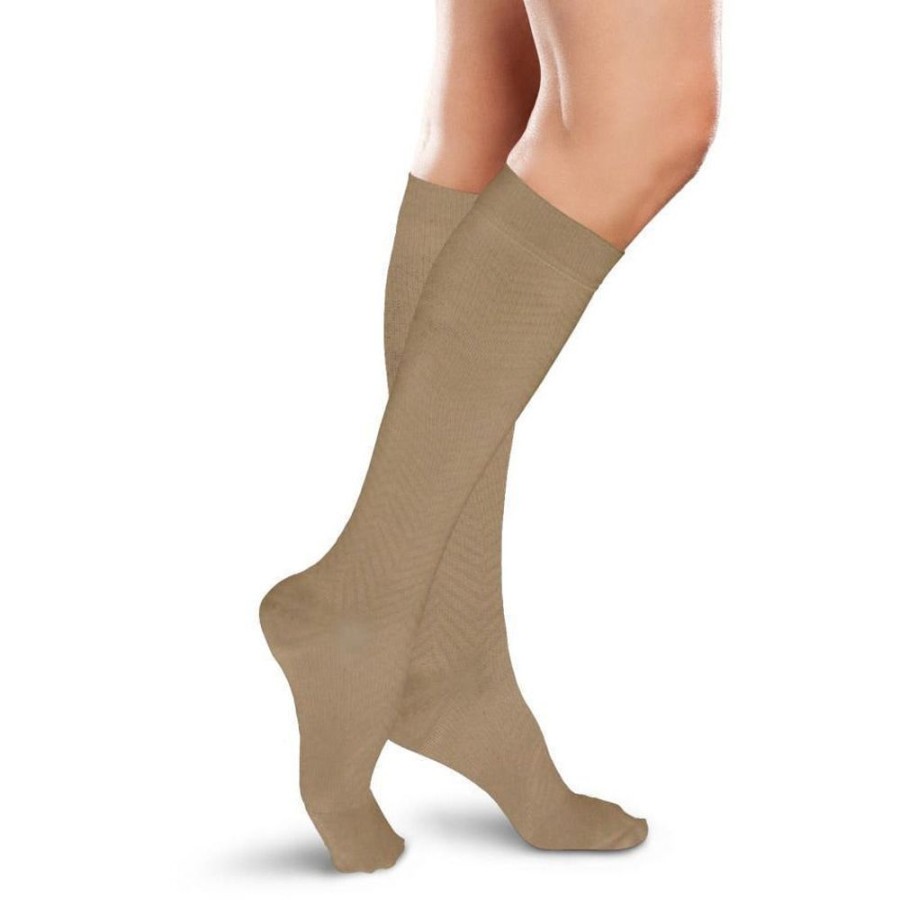 Travel Socks & Stockings Therafirm | Therafirm® Ease Opaque Women'S Knee High 15-20 Mmhg, Chevron