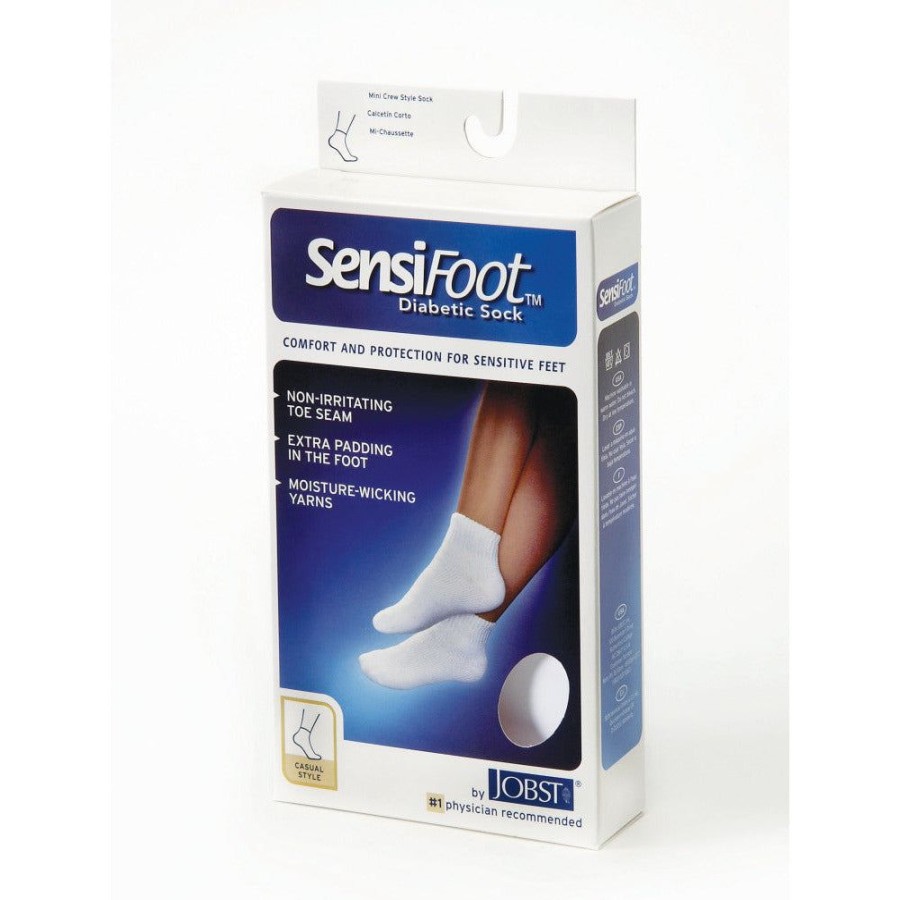 Men Jobst | Jobst® Sensifoot Diabetic Mini Crew 8-15 Mmhg White