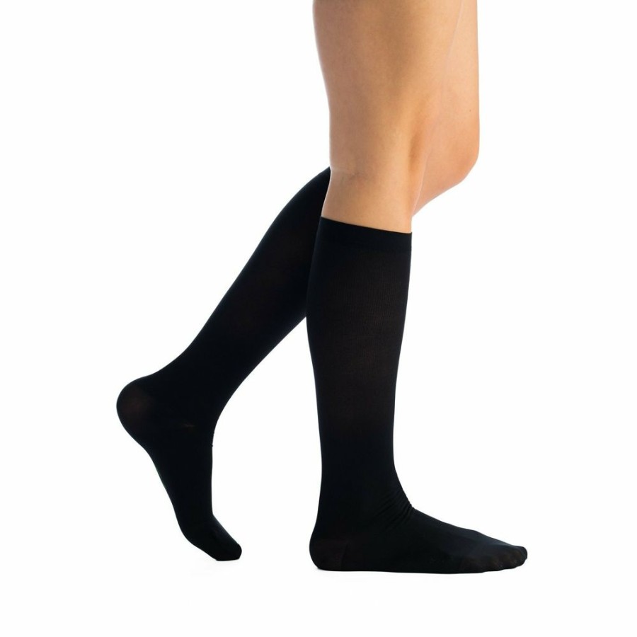 Wide & Full Calf EvoNation | Evonation Women'S Solid Microfiber 15-20 Mmhg Knee High