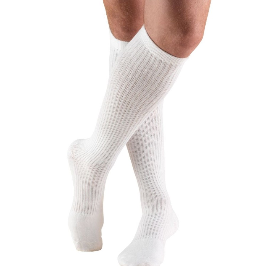 Men Truform | Truform® Men'S Athletic Knee High 15-20 Mmhg White