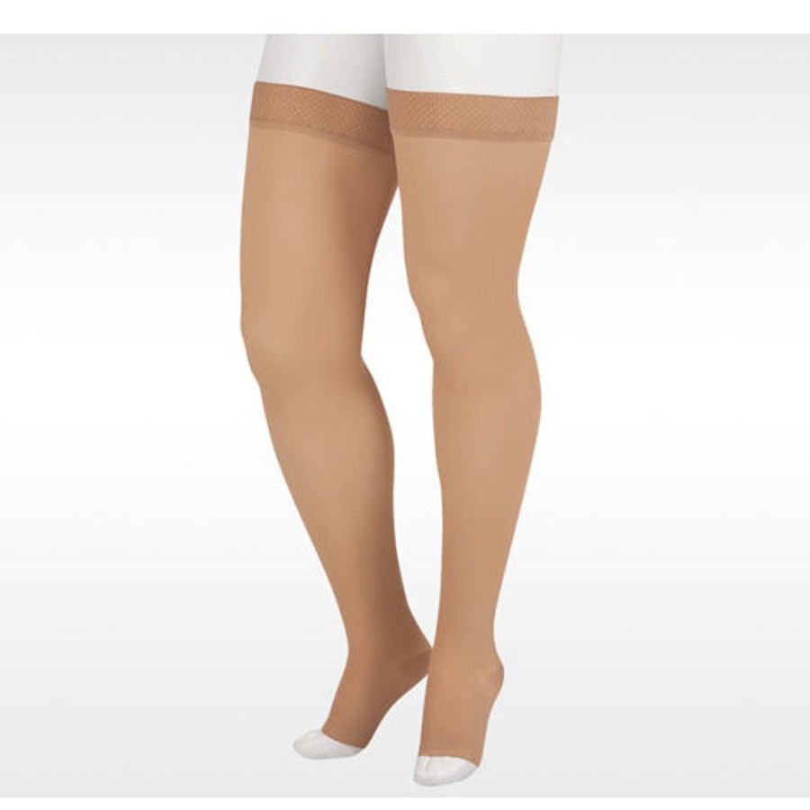 Men Juzo | Juzo Soft Thigh High 15-20 Mmhg W/ Silicone Band, Open Toe