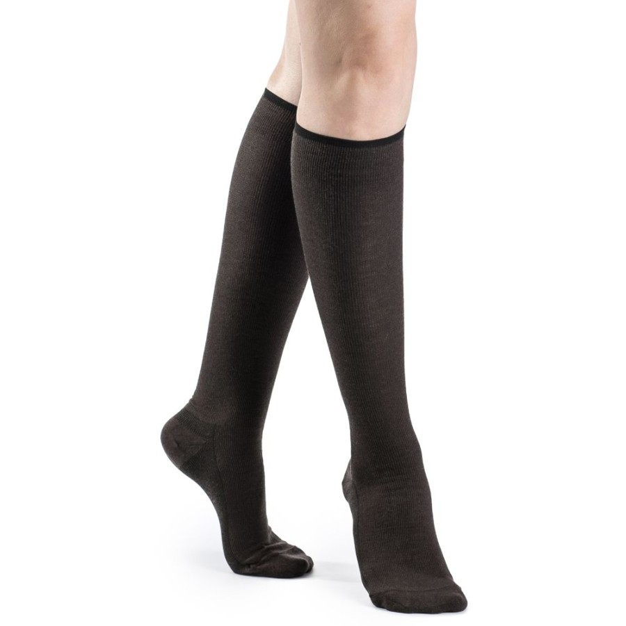 Travel Socks & Stockings Sigvaris | Sigvaris All-Season Merino Wool Women'S Knee High 15-20 Mmhg